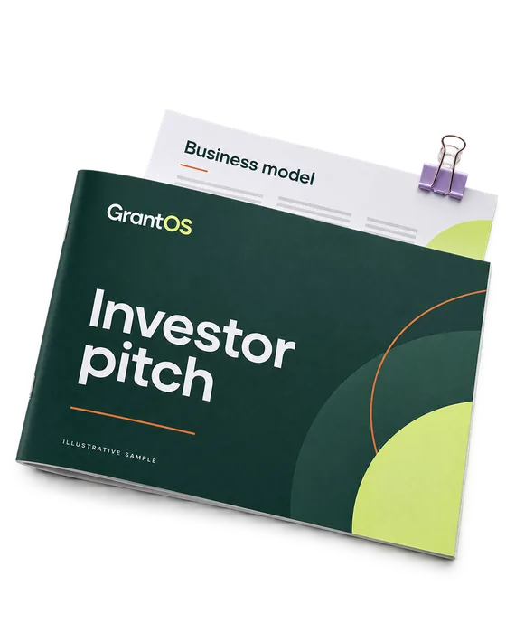 Illustrative GrantOS investor pitch sample booklet